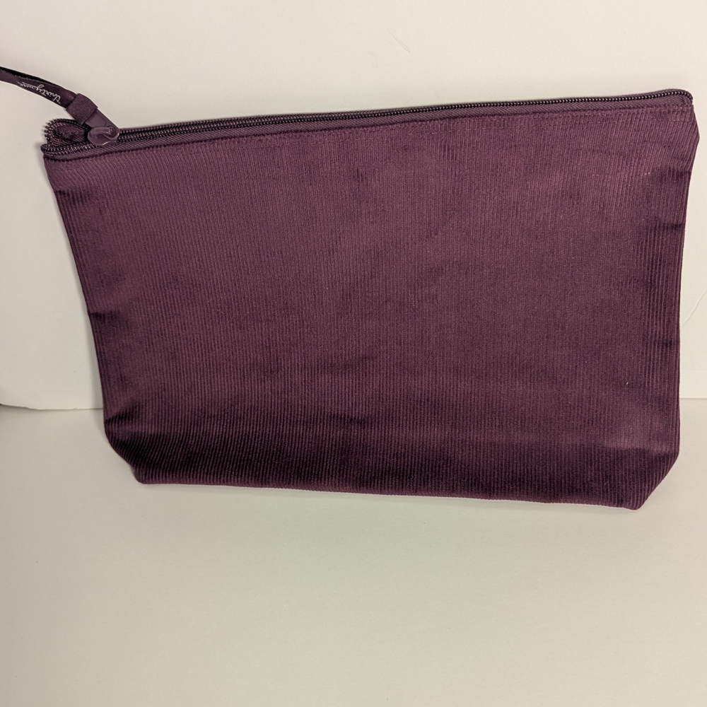 Thirty-One Deep Plum Corduroy Zipper Pouch new - Picture 3 of 4